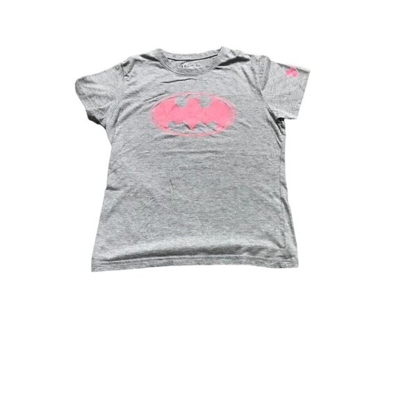 Under Armour Heat Gear Loose Fit Gray Batman T-Shirt Youth Girl's Size Medium - Picture 1 of 7